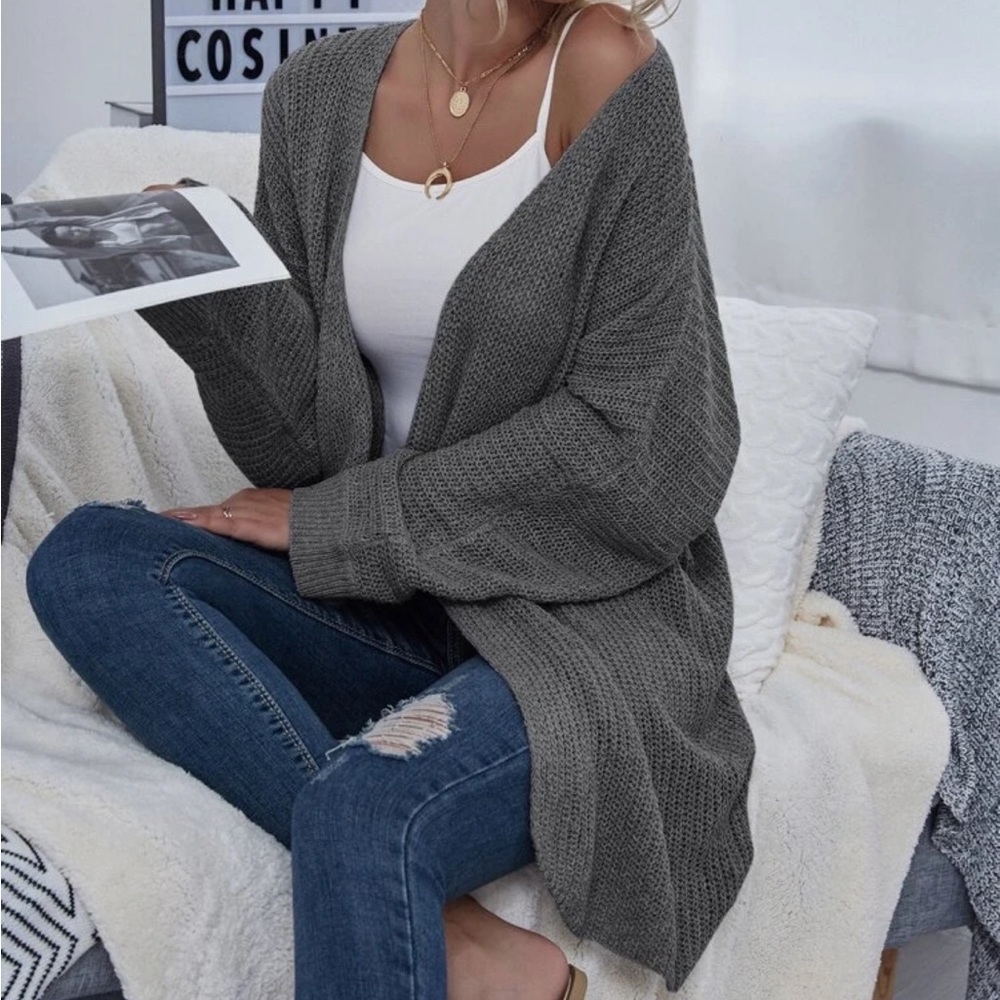 NWOT SHEIN Oversized Chunky Knit Open-Front Cardigan